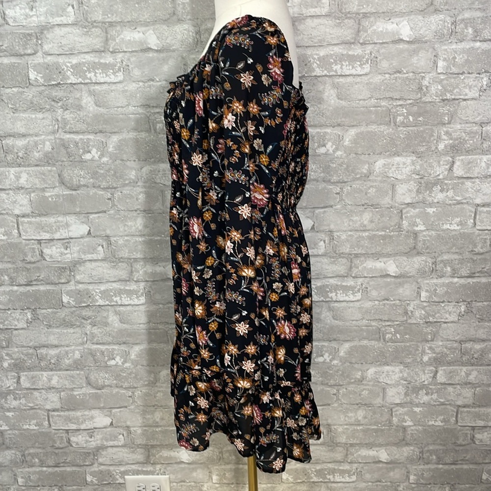 Altar'd State Black Floral Long Sleeve Dress - Picture 3 of 6